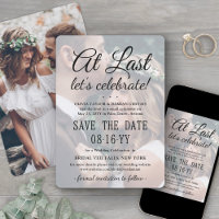 At Last 2 Photo Simple Overlay Wedding Celebration