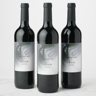At Last  Dusty Sage Agate Abstract  Wine Label