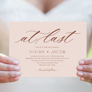 At Last EDITABLE COLOR Modern Wedding Invitation