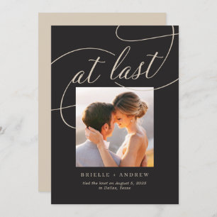 At Last Editable Colour Wedding Announcement