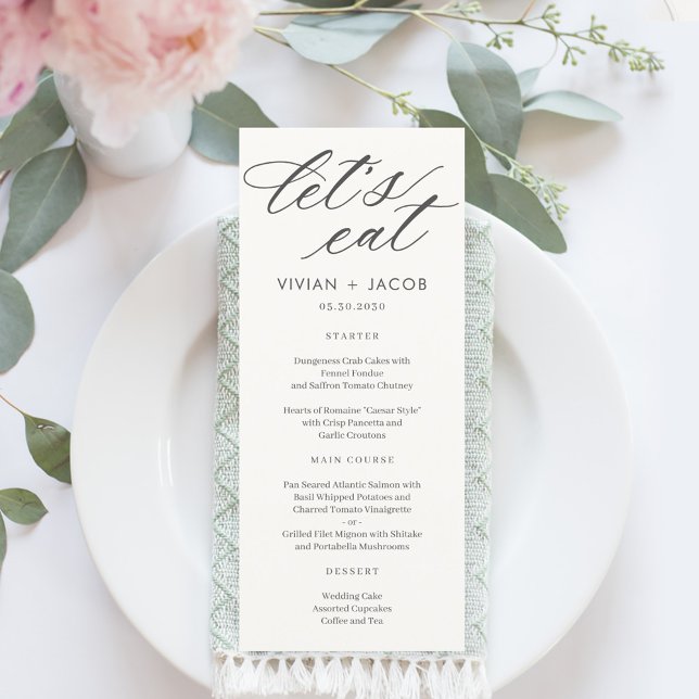 At Last Let's Eat Wedding Menu Card (Creator Uploaded)