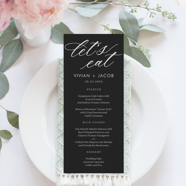 At Last Let's Eat Wedding Menu Card (Creator Uploaded)