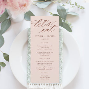 At Last Let's Eat Wedding Menu Card