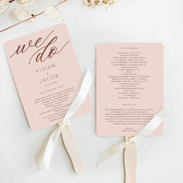At Last We Do EDITABLE COLOR Wedding Program Fan (Creator Uploaded)