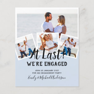 At Last We're Engaged - PHOTO Party Invitations Flyer