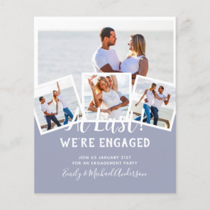 At Last We're Engaged - PHOTO Party Invitations Flyer