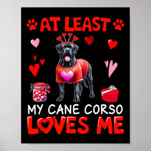At Least My Cane Corso Loving Me Valentine's Singl Poster