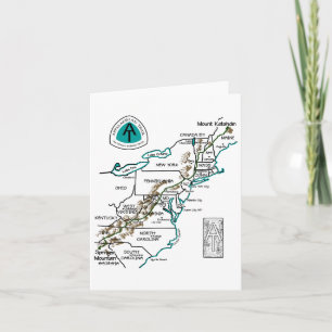 At Logo Appalachian Trail Hiking Map Card