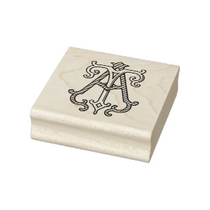 AT Monogram TA Monogram Rubber Ink Stamp