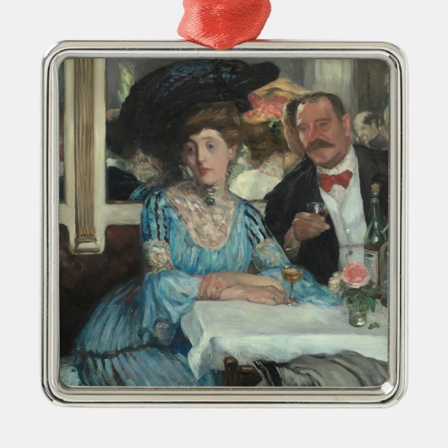 At Mouquins Restaurant NY - William Glackens - Metal Tree Decoration (Front)