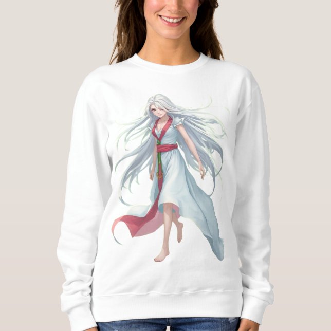 At Night Anime Women’s Basic Sweatshirt (Front)