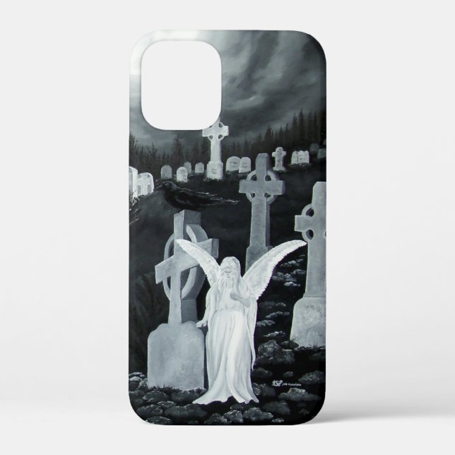 At night on the cemetery - Angel Case-Mate iPhone Case (Back)