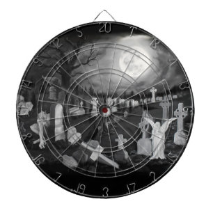 At night on the cemetery - Angel with Devil Dartboard