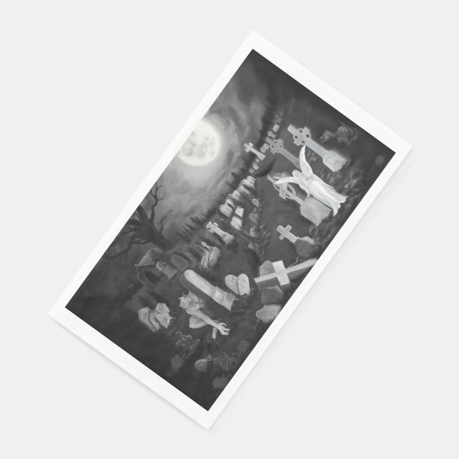 At night on the cemetery - Angel with Devil Napkin (Corner)