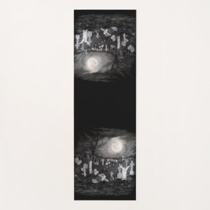 At night on the cemetery - Angel with Devil Yoga Mat