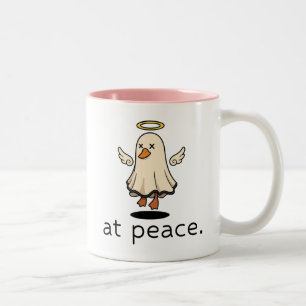At Peace Angel Goose, Halloween Dark Humour Gift Two-Tone Coffee Mug