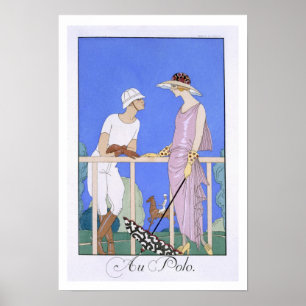 At Polo, 1920-29 (pochoir print) Poster