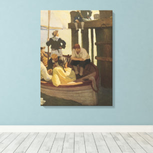 At Queen's Ferry by NC Wyeth, Vintage Pirates Canvas Print