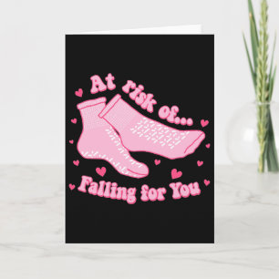 At Risk Of Falling For You Non Slip Socks Nurse Va Card