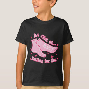 At Risk Of Falling For You Non Slip Socks Nurse Va T-Shirt