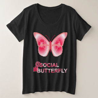 At Social Hashtag Butterfly Plus Size T-Shirt