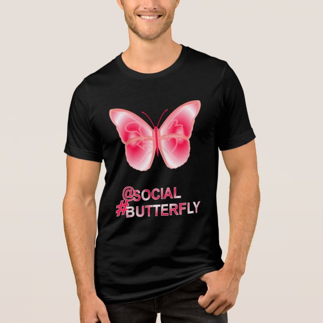At Social Hashtag Butterfly Tri-Blend Shirt (Front)