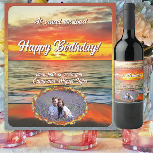 At Sunset we toast Birthday 1738 Wine Label