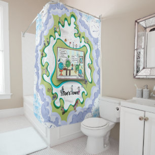At The Atomic Residence Apology Shower Curtain