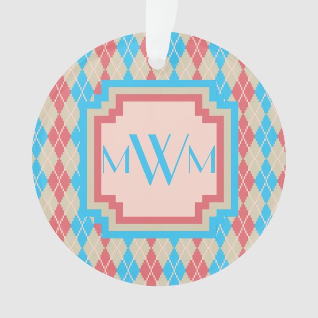 At the Beach Argyle Acrylic Ornament (Front)
