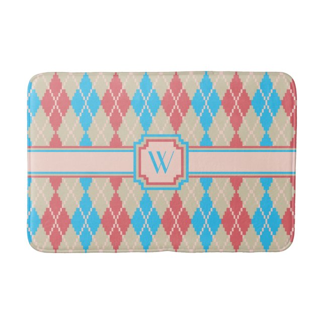 At the Beach Argyle Bath Mat (Front)