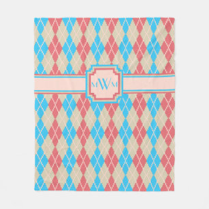At the Beach Argyle Fleece Blanket