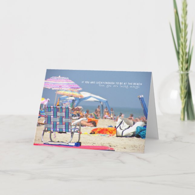 AT THE BEACH Greeting Card (Front)