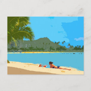 At the beach in Hawaii! Postcard