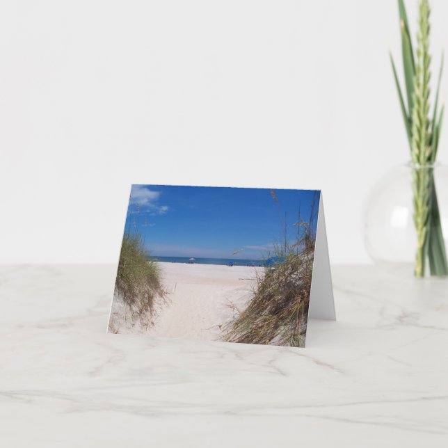 At the beach!  on a card (Front)