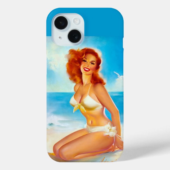 At the beach pin up Case-Mate iPhone case (Back)