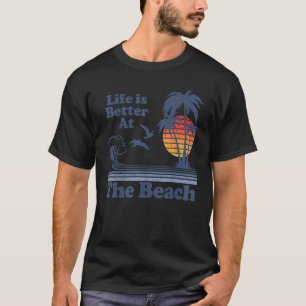 At The Beach Retro Vintage 80s 70s Vacation 1 T-Shirt