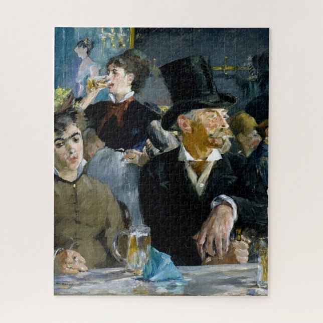 At the Cafe by Manet Impressionist Painting Jigsaw Puzzle (Vertical)