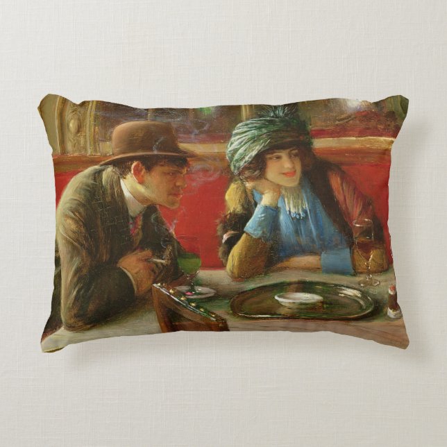 At the Cafe Decorative Cushion (Front)