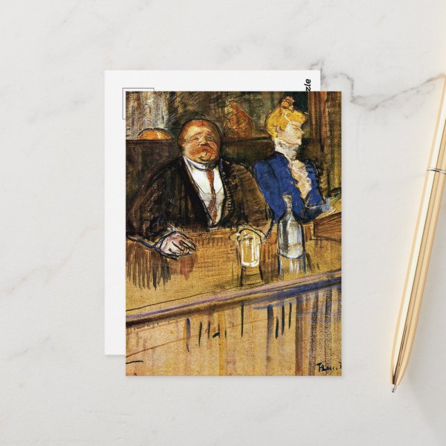 At the Cafe, the Customer and the Anaemic Cashier Postcard (Front/Back In Situ)