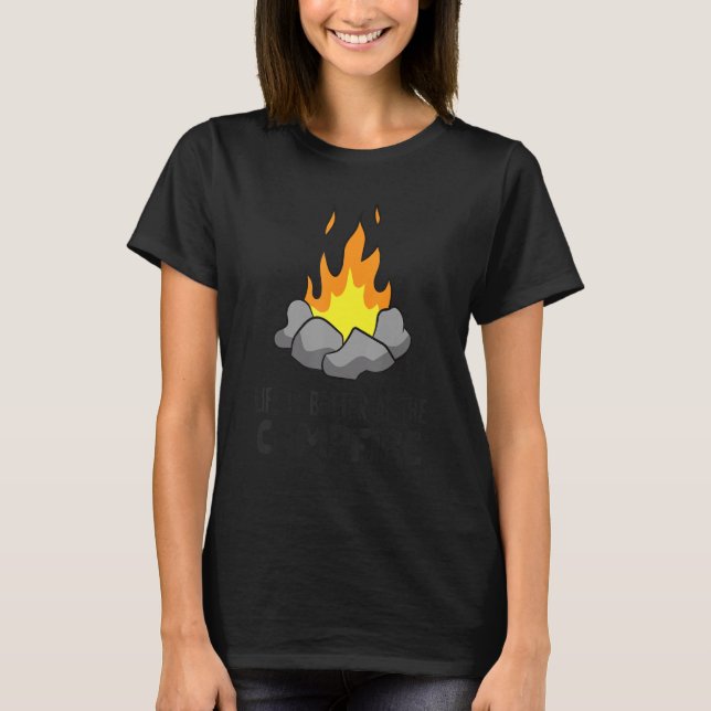 At The Campfire Camping Bonfire T-Shirt (Front)