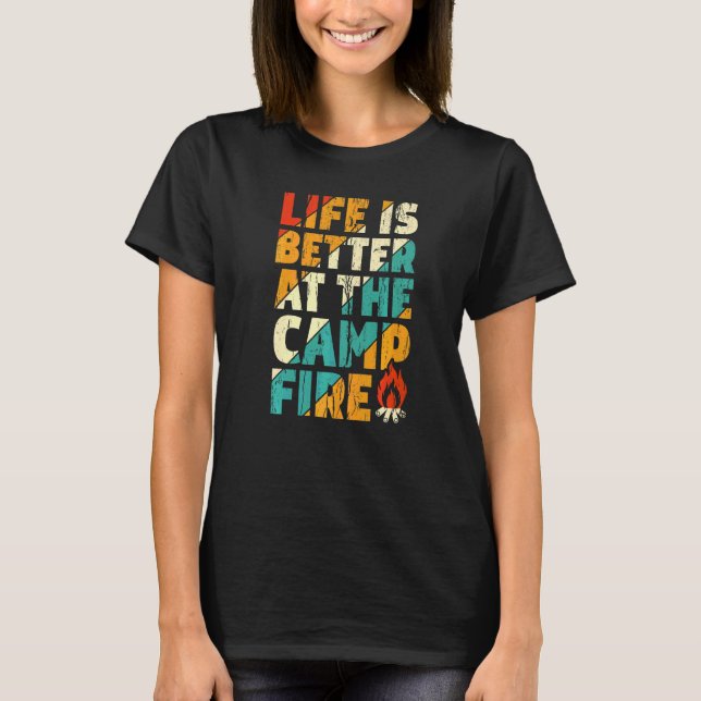 At The Campfire  Camping Vitange T-Shirt (Front)