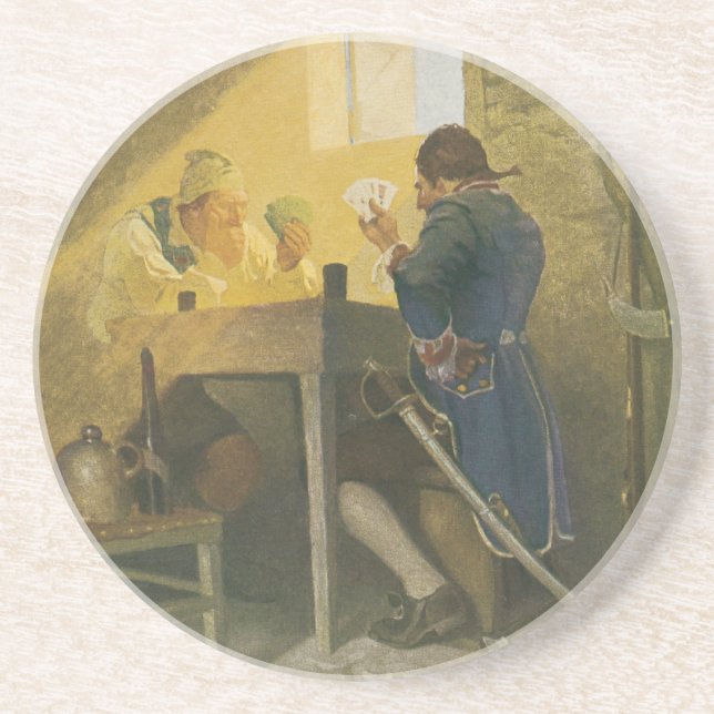 At the Cards in Cluny’s Cage by NC Wyeth Coaster (Front)