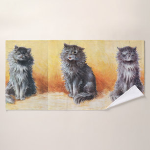 At The Cat Show, Louis Wain Bath Towel