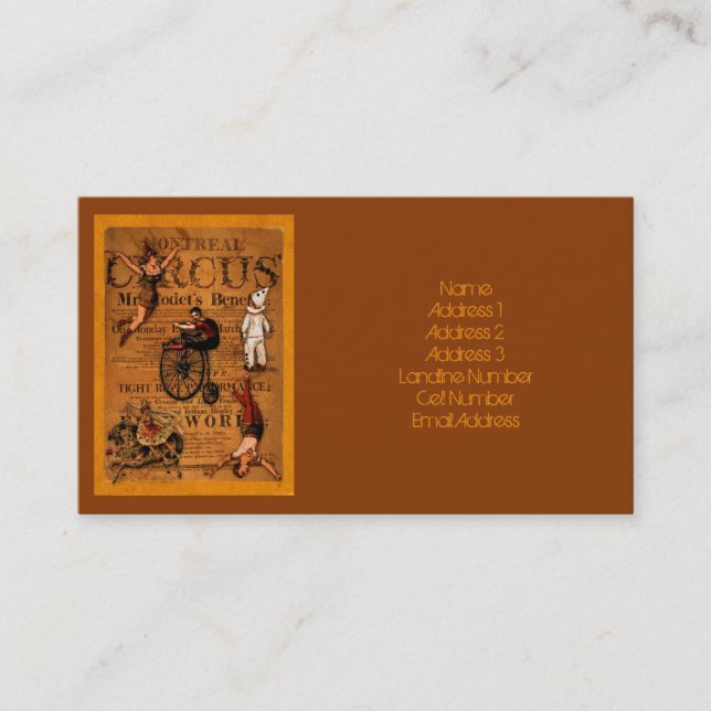 At the Circus Business Card (Front)