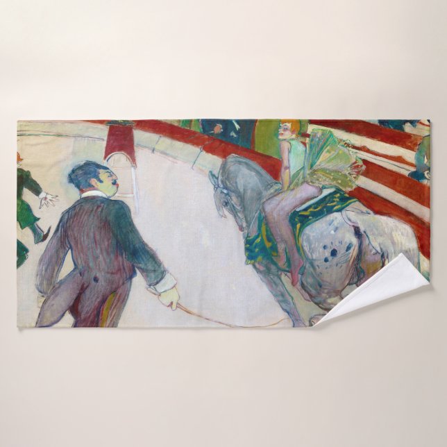 At the Circus, Lautrec Bath Towel (Bath Towel)