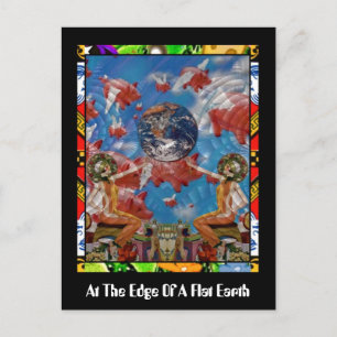 At The Edge Of A Flat Earth Postcard