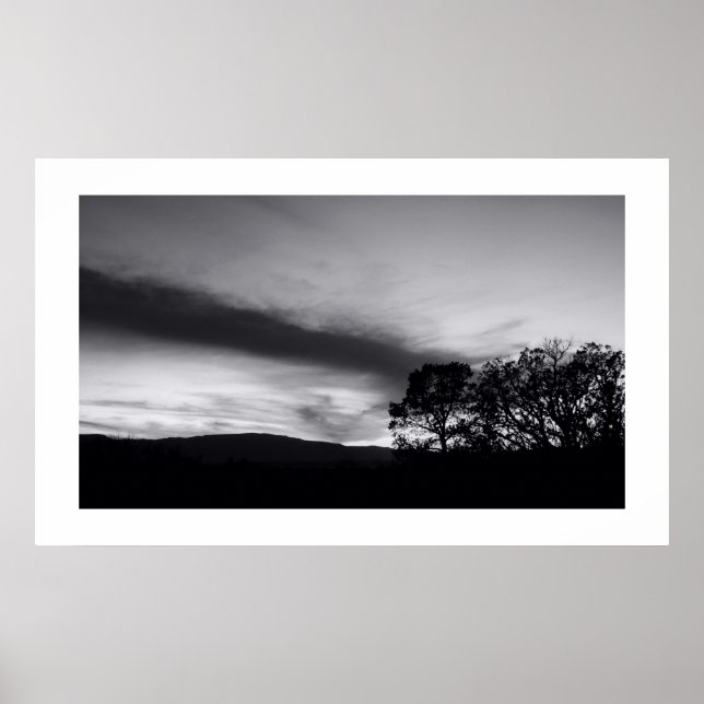 At the Edge of Dusk in B&W Poster (Front)