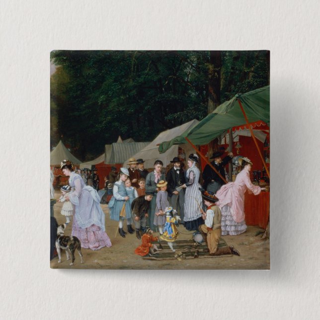 At The Fair,1877 15 Cm Square Badge (Front)