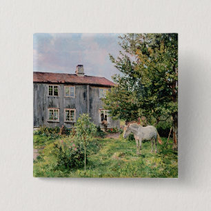 At the Farm, 1889 15 Cm Square Badge