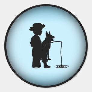 At the Fishing Hole Classic Round Sticker